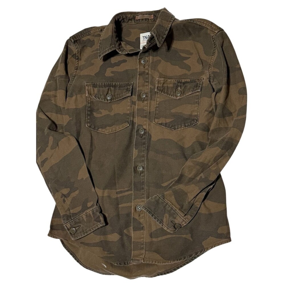 TNA Aritzia Otago Camo Shirt Jacket Small Utility Shacket Core Grunge Streetwear